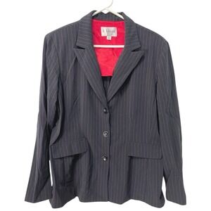 J. Taylor 18 Navy Blue/Red Pin Stripe Blazer Business Jacket Professional Career